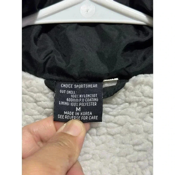 VTG TOMMY HILFIGER Mens Black Nylon Jacket Fleece Lined Medium Spellout Y2k READ - Picture 11 of 15